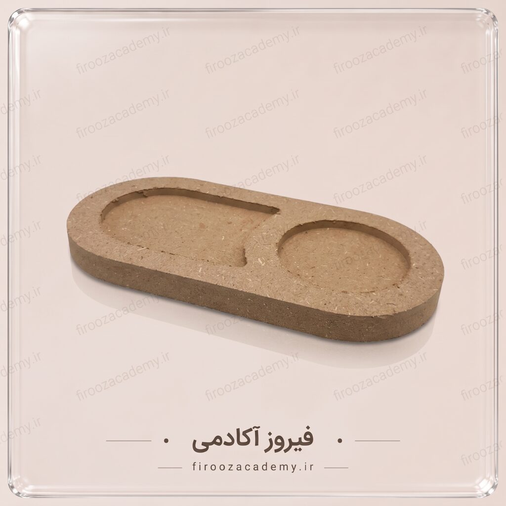 بیس چوبی - زیر لیوانی بیضی دو تیکه