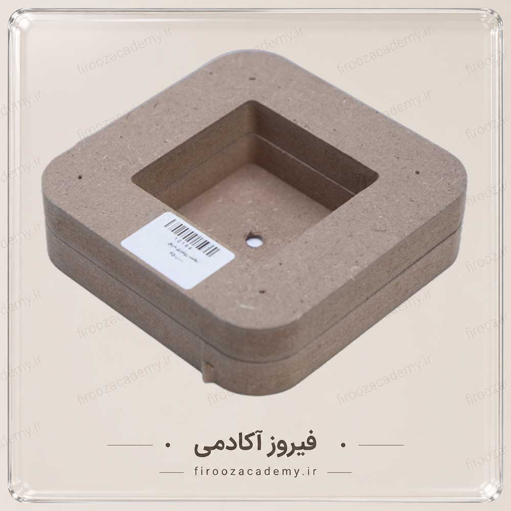 بیس چوبی - ساعت رومیزی مربع