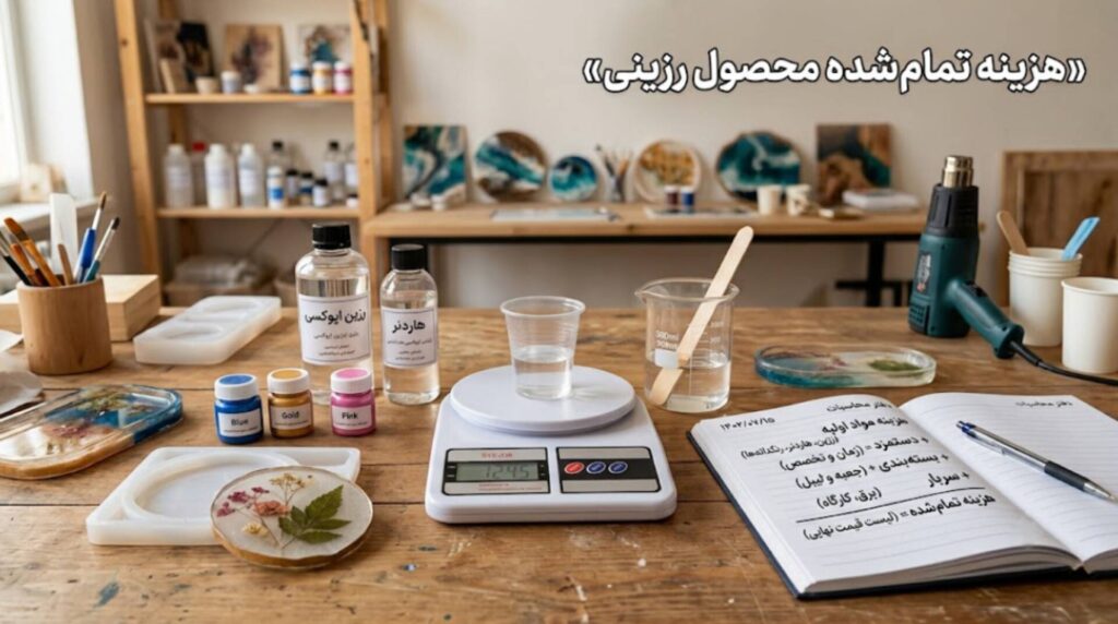 محاسبه هزینه تمام شده محصولات رزینی با مواد اولیه و دستمزد