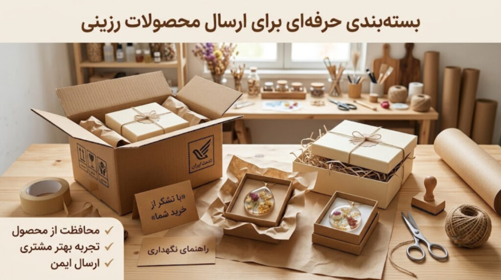 بسته بندی حرفه ای برای ارسال محصولات رزینی