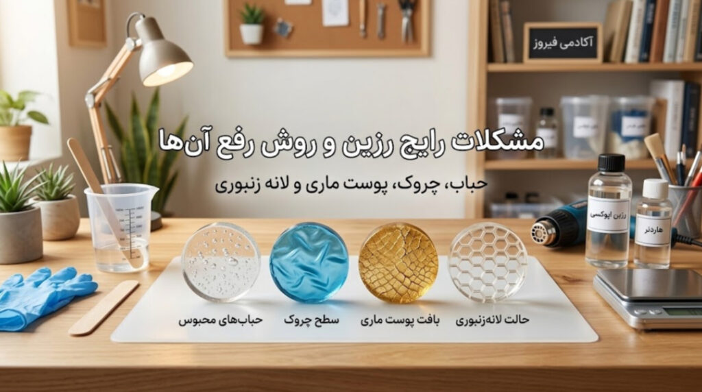 مشکلات رایج رزین شامل حباب، چروک، پوست ماری و لانه زنبوری