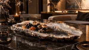 ظروف پذیرایی طرح سنگ مرمر و ژئود