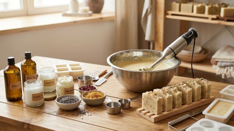 ترکیب روغن‌های گیاهی و محلول قلیایی در فرایند صابونی شدن صابون سرد