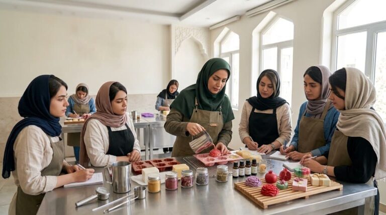 آموزشگاه صابون سازی تزئینی در قم با کلاس عملی ساخت صابون دست ساز