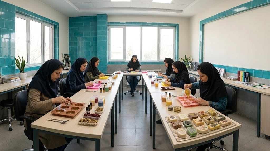 آموزش صابون سازی تزئینی در فیروز آکادمی قم
